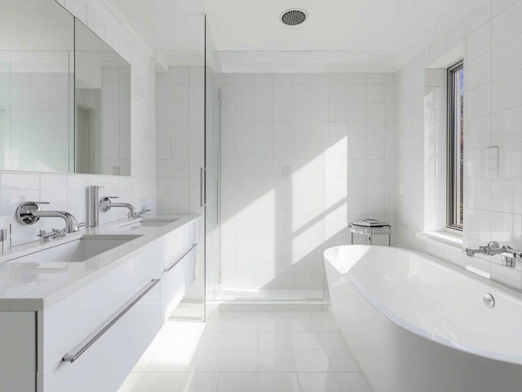 Clean modern bathroom after weekly bathroom cleaning