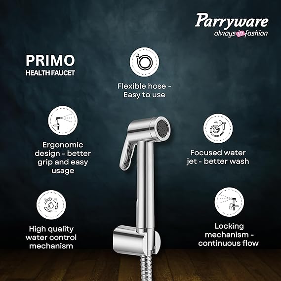 Parryware Primo health faucet with hose chrome finish