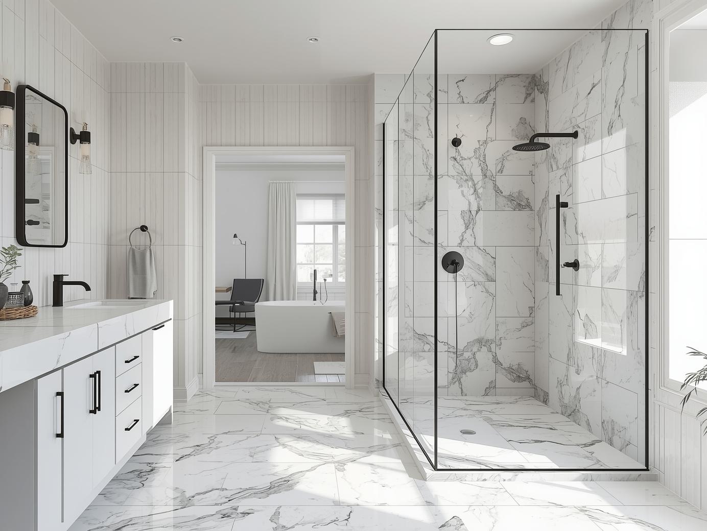 Modern bathroom renovation showing budget-friendly design and reduced bathroom renovation cost.