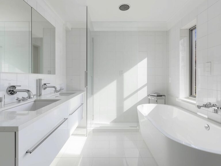 Clean modern bathroom after weekly bathroom cleaning