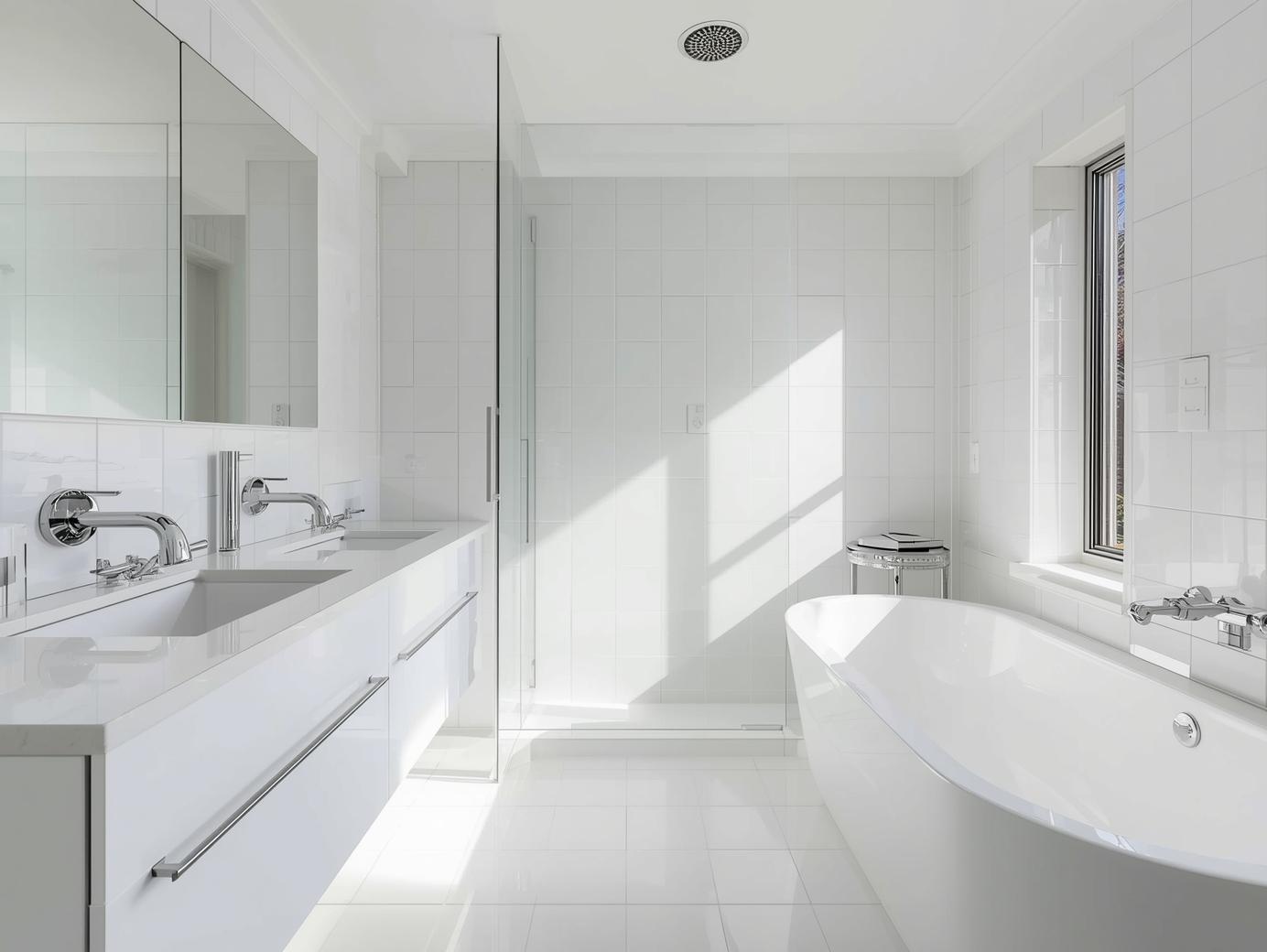 Clean modern bathroom after weekly bathroom cleaning